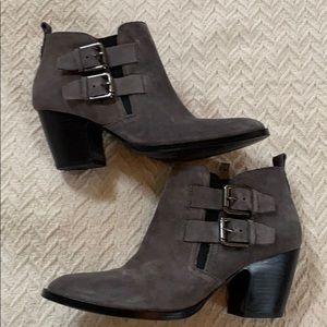 Ivanka trump grey suede booties with silver size 8